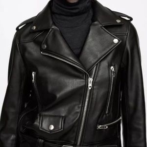 Zara Faux leather moto jacket
